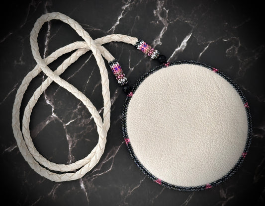 Celestial Beaded Medallion with Crystal Accent