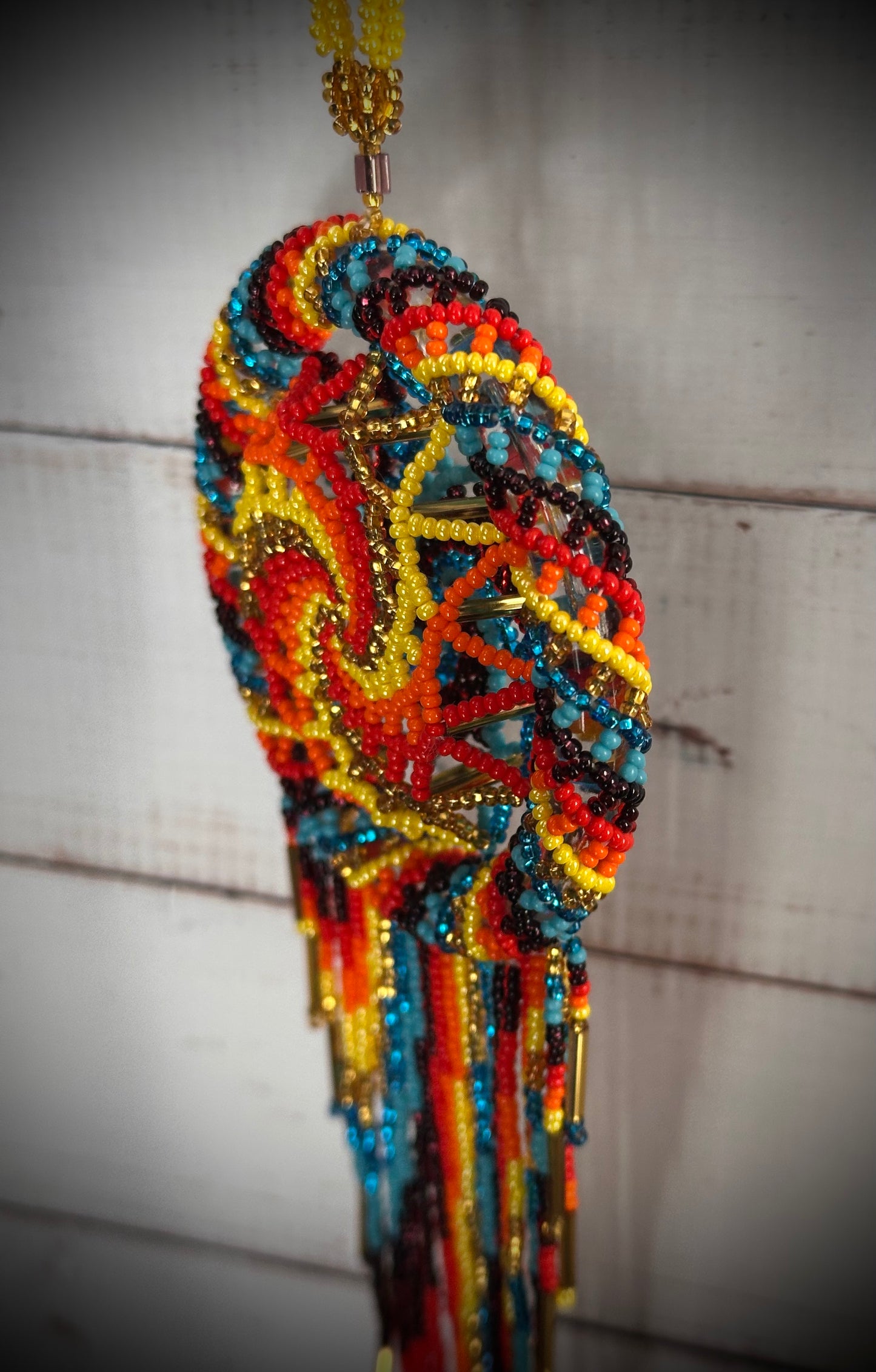 Rainbow Beaded 3d Dreamcatcher