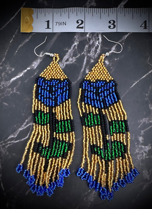 Blooming Beauty: Handcrafted Rose Design Beaded Earrings