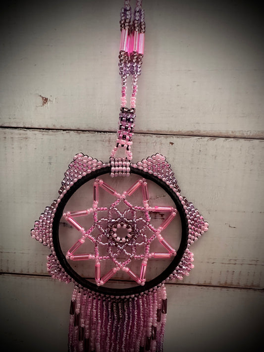 Whispers of Serenity: Handcrafted Beaded Dreamcatcher
