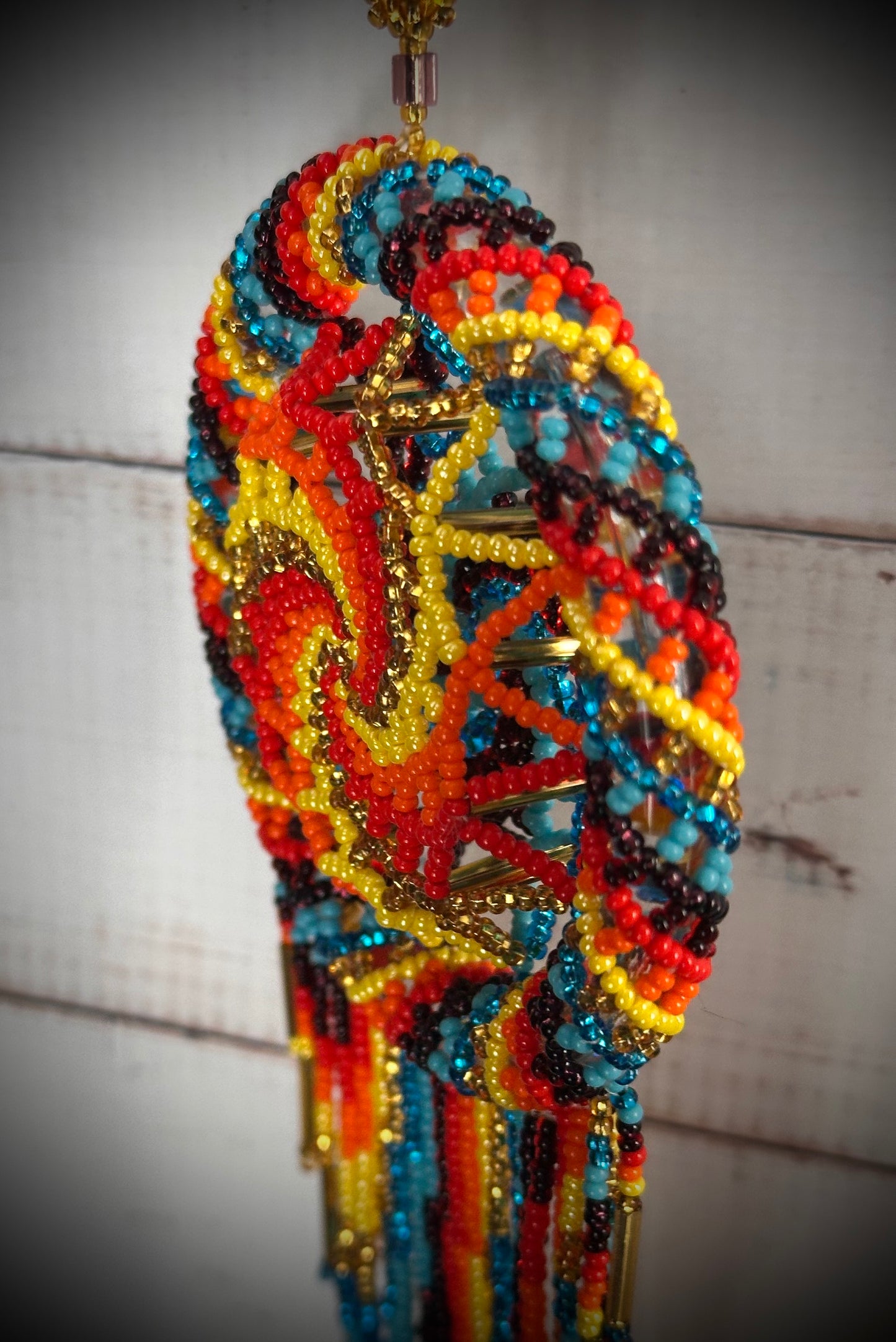 Rainbow Beaded 3d Dreamcatcher