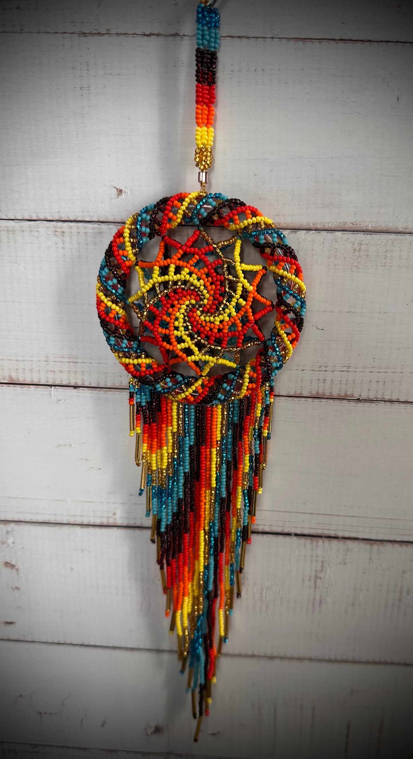 Rainbow Beaded 3d Dreamcatcher