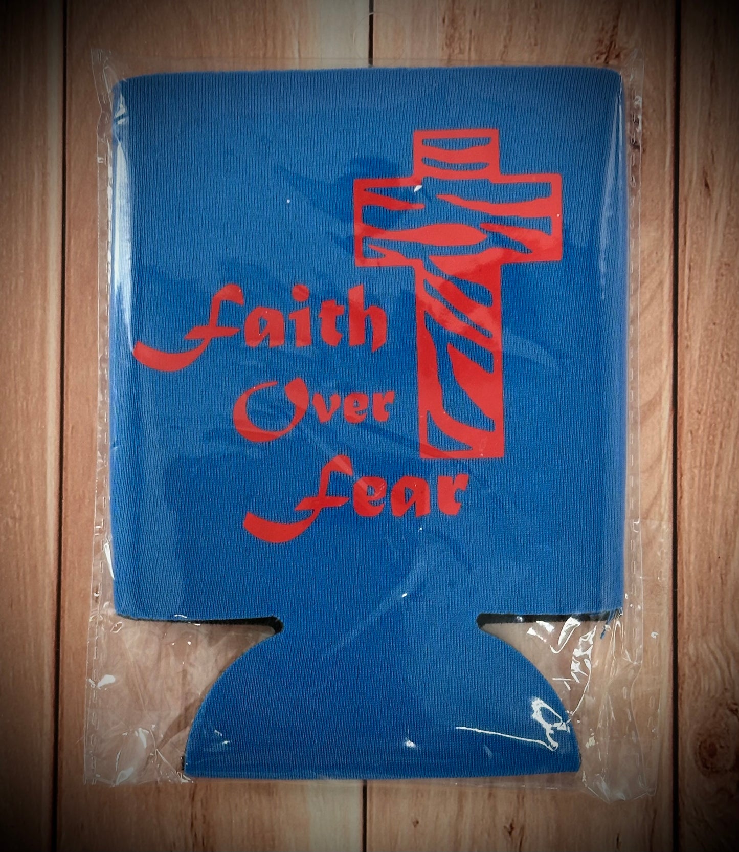 Stay Inspired with Our "Faith Over Fear" Can Coozie!
