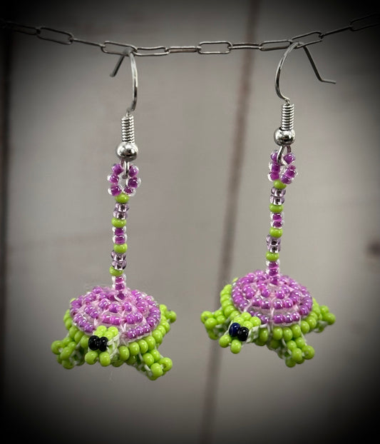 Native American Beaded Turtle Earrings