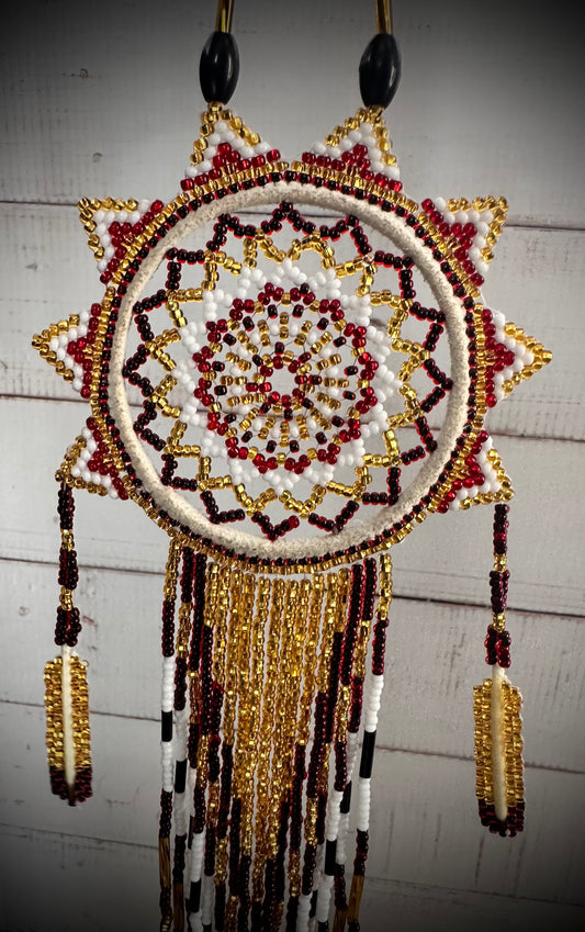 Beaded Dreamcatcher with Feathers