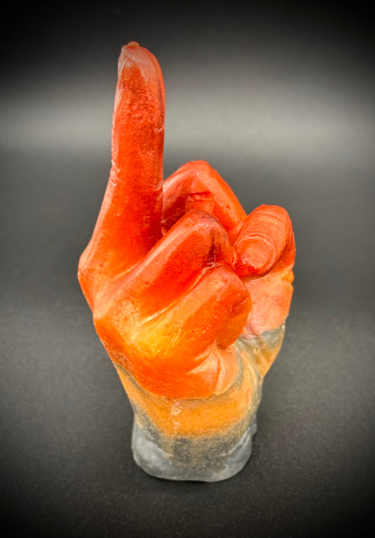 Playful Epoxy Hand Gesture Figurine