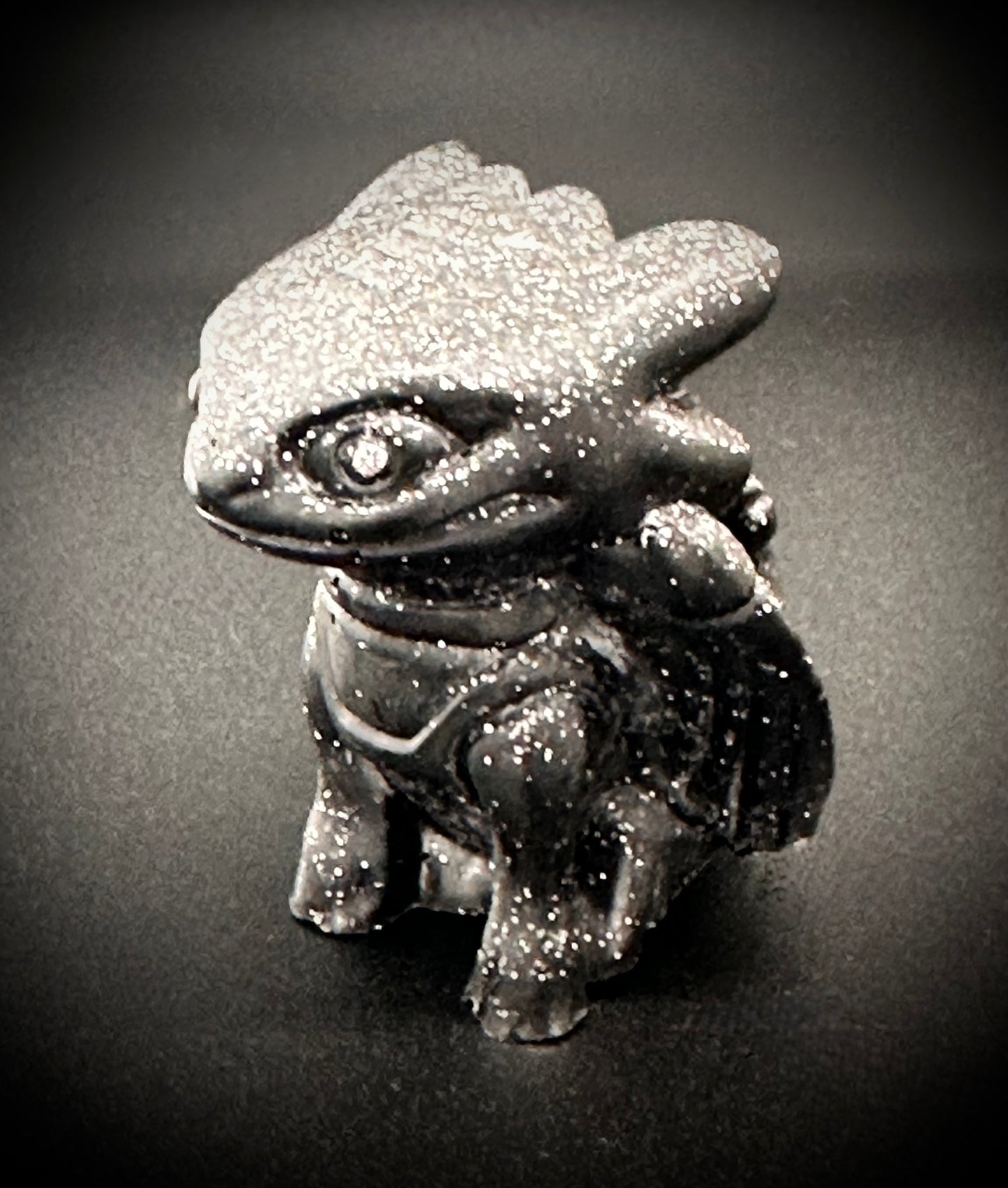 Enchanting Silver Sparkly Resin Dragon Figure