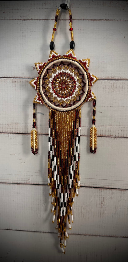 Beaded Dreamcatcher with Feathers