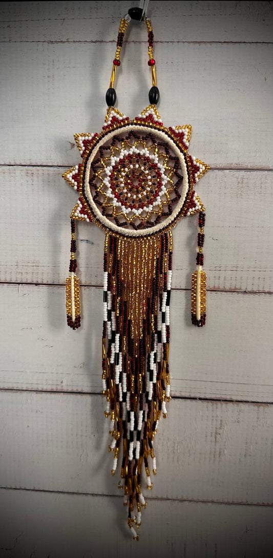 Beaded Dreamcatcher with Feathers