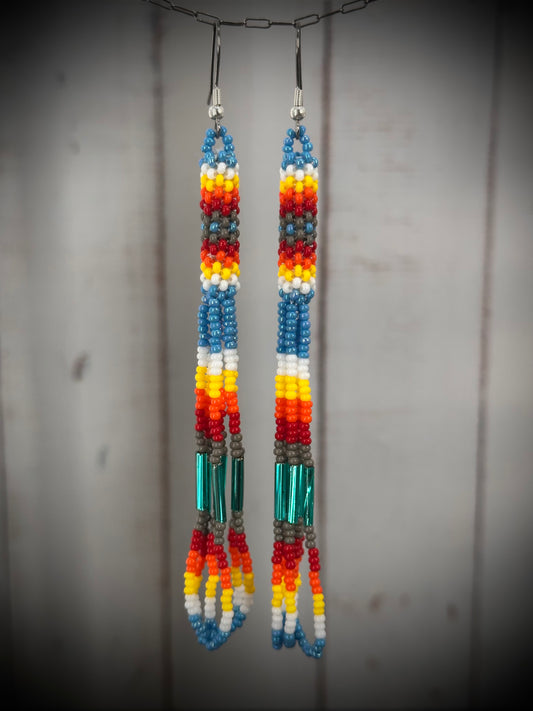Native Spirit: Handcrafted Beaded Dangle Earrings