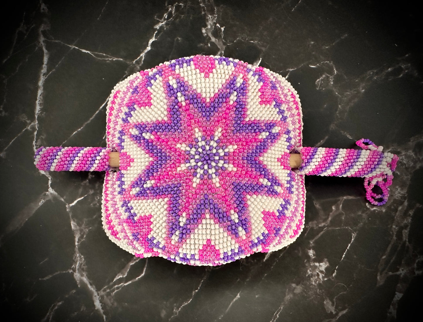 Lovely Pink and Purple Beaded Earrings and Hair Accessory