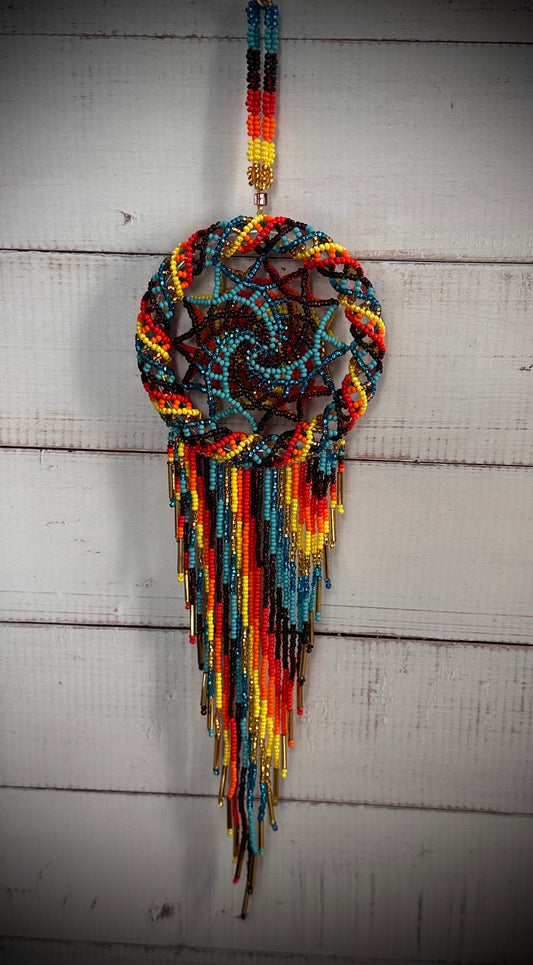 Rainbow Beaded 3d Dreamcatcher