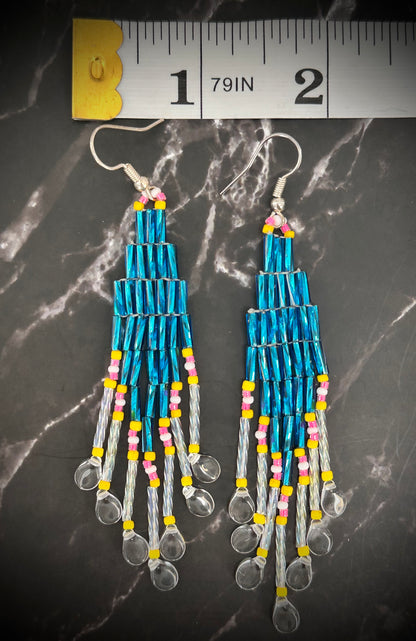 Teardrop Dreams: Vibrant Native American Beaded Earrings