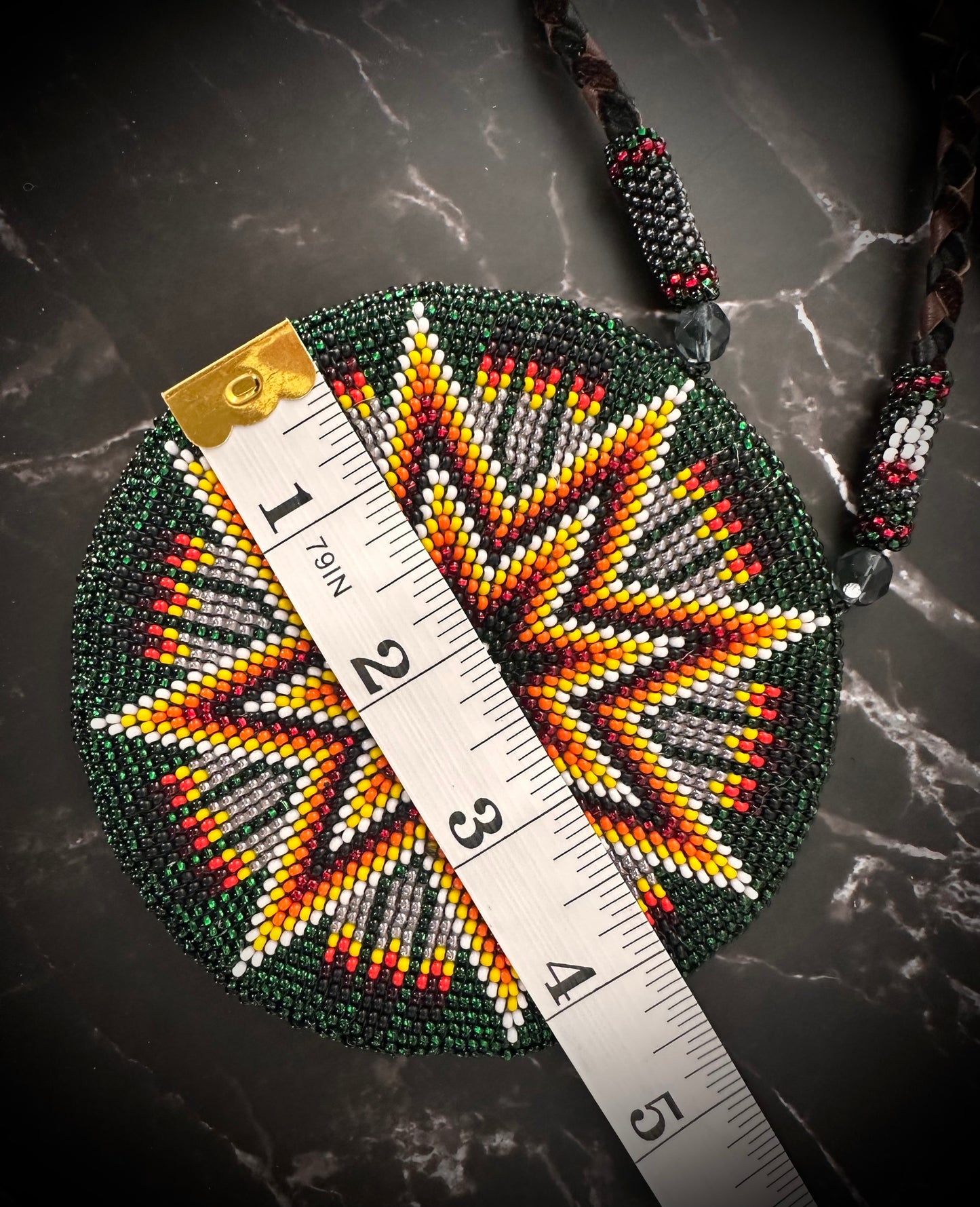 Native American Beaded Star Medallion Necklace