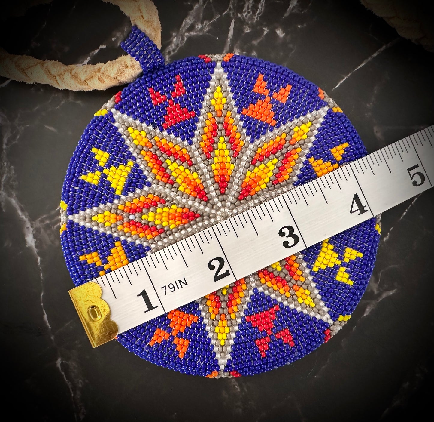 Radiant Horizon Beaded Medallion: A Burst of Color