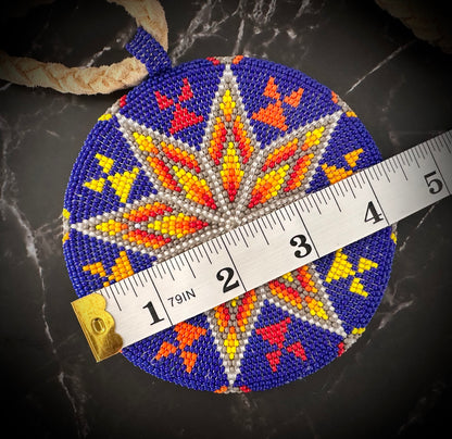 Radiant Horizon Beaded Medallion: A Burst of Color