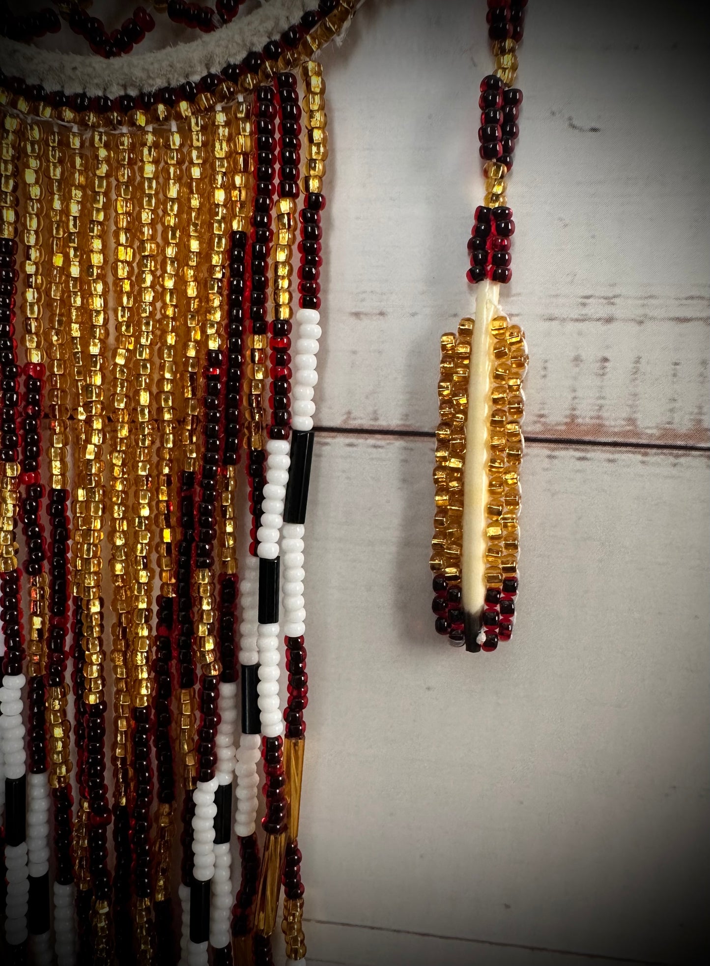 Beaded Dreamcatcher with Feathers