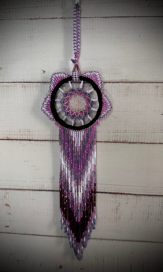 Enchanting Native American Beaded 3D Dreamcatcher