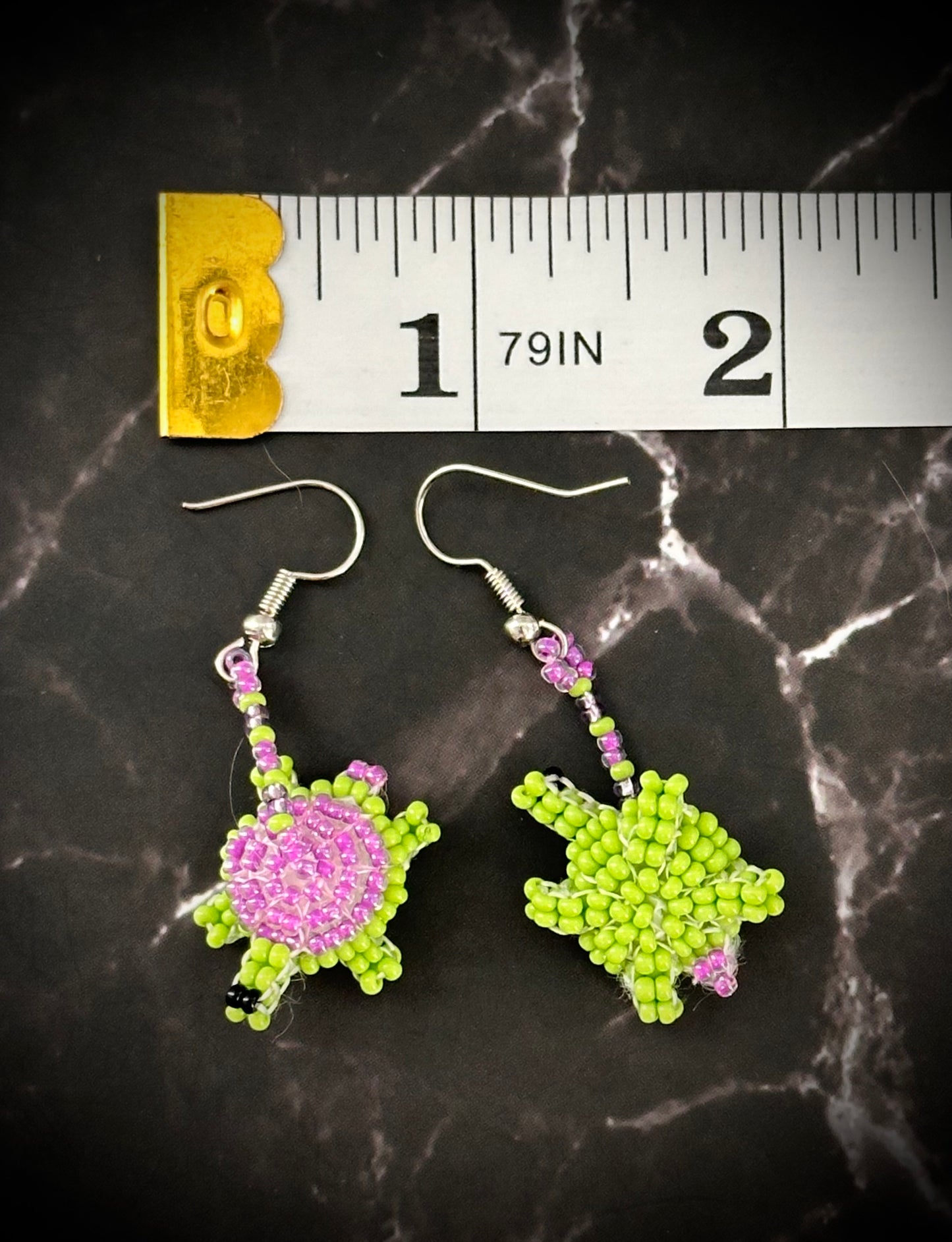 Native American Beaded Turtle Earrings