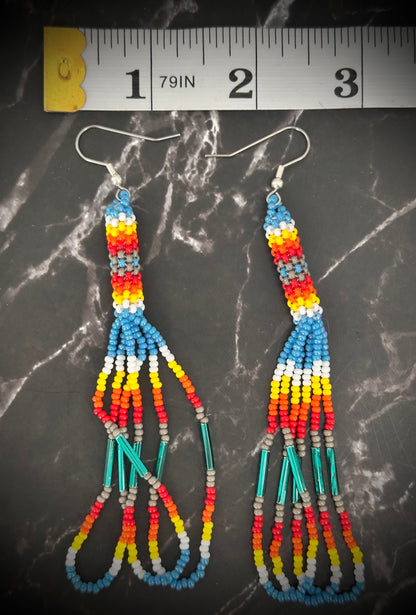Native Spirit: Handcrafted Beaded Dangle Earrings