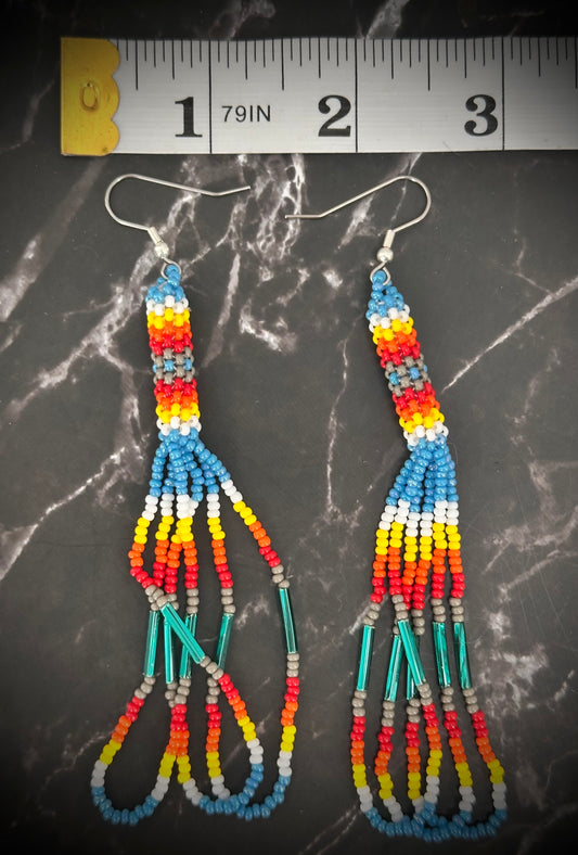Native Spirit: Handcrafted Beaded Dangle Earrings