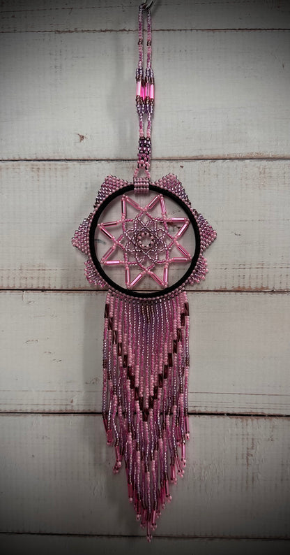 Whispers of Serenity: Handcrafted Beaded Dreamcatcher