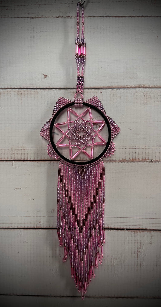 Whispers of Serenity: Handcrafted Beaded Dreamcatcher