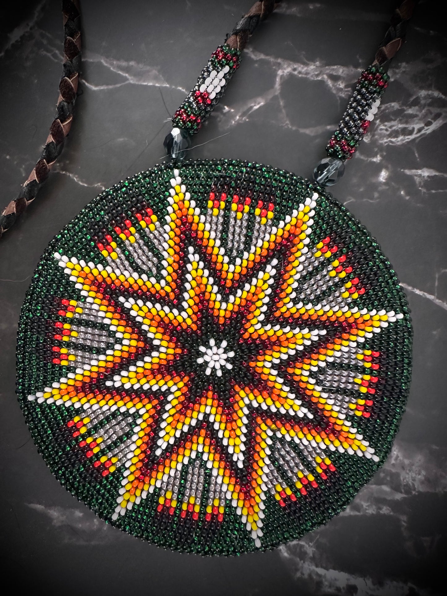 Native American Beaded Star Medallion Necklace