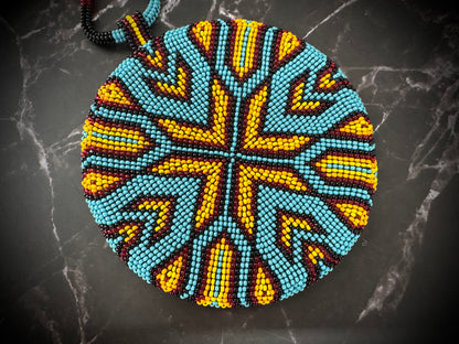 Enchanting Native American Beaded Medallion Necklace