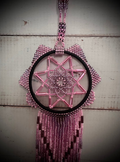 Whispers of Serenity: Handcrafted Beaded Dreamcatcher