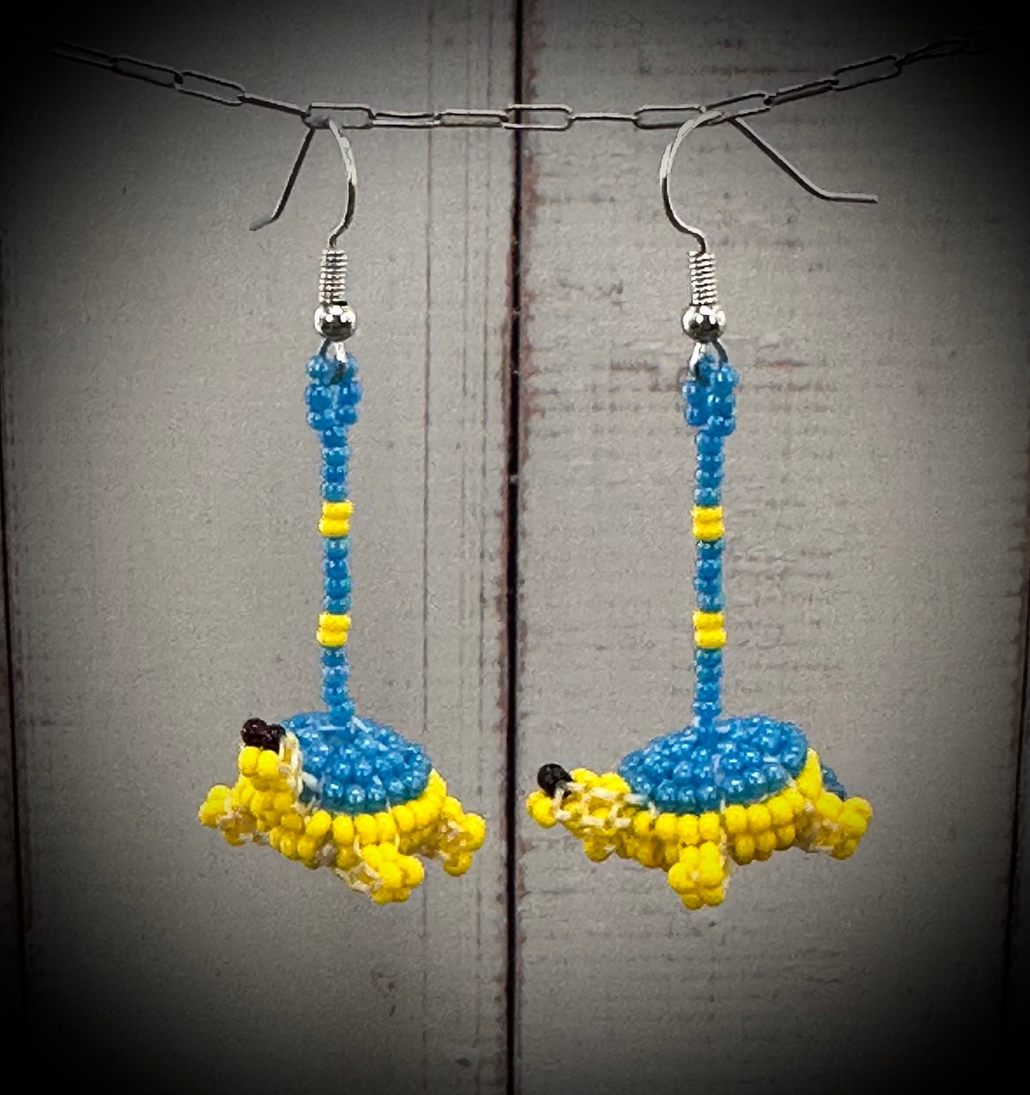 Whimsical Beaded Turtle Earrings
