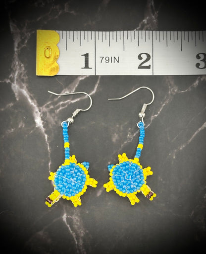 Whimsical Beaded Turtle Earrings