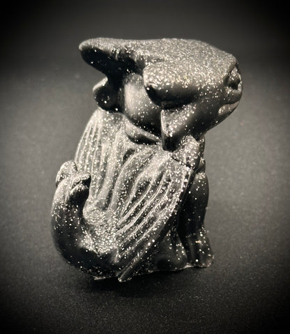 Enchanting Silver Sparkly Resin Dragon Figure